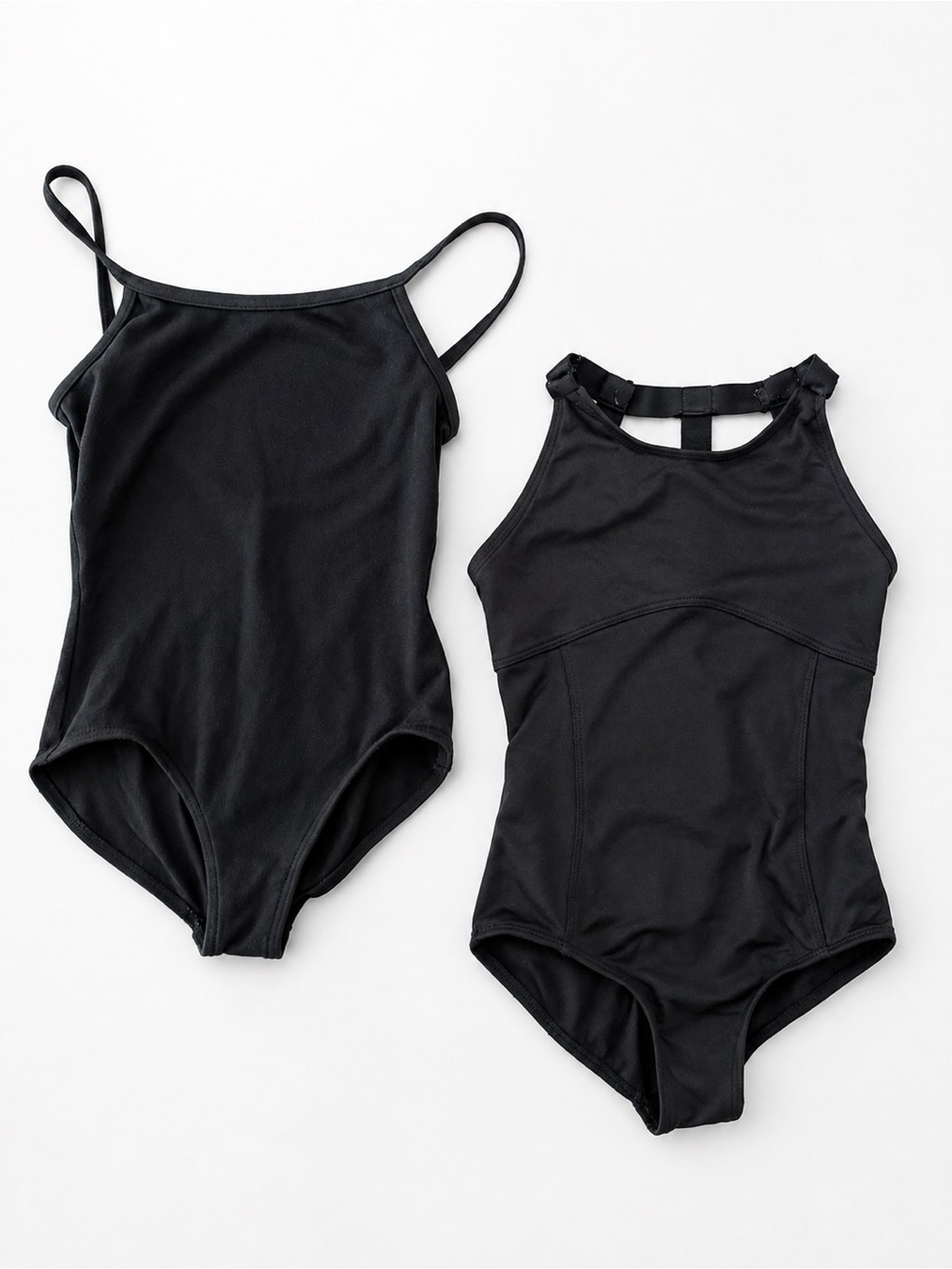 Girls Black Dance Leotards - Pair